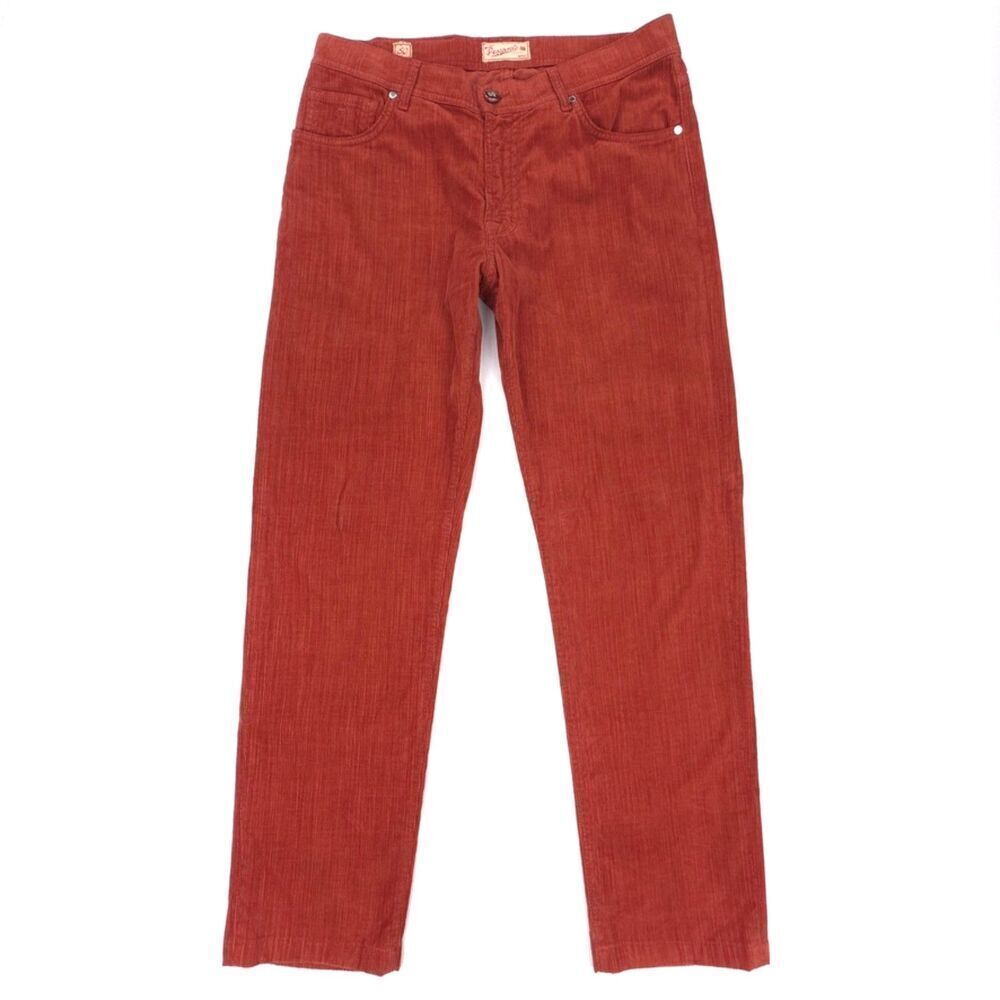 MARCO PESCAROLO Nerano M18 Slim Corduroy Pants Red Quiet Luxury Elevated Basics